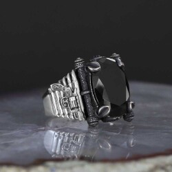 Armed Model Zircon Stone 925 Sterling Silver Men's Ring - Vip Jewelry