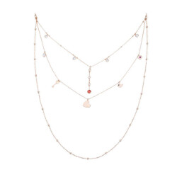 Biryole Stone Long Chain Silver Necklace - Vip Jewelry