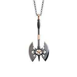 Double Sided Ax Men's Silver Necklace - Vip Jewelry