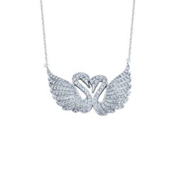 Double Swans Silver Necklace - Vip Jewelry