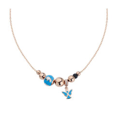 قلادة من الفضة المطلية بالمينا مع عزر الملاك - مجوهرات في آي بي