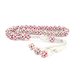 مسبحة طرابزون كازازيا فضية بيضاء حمراء - مجوهرات في آي بي