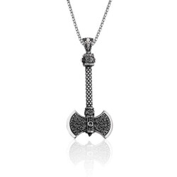 Silver Double Sided Ax Necklace - Vip Jewelry