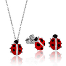 Silver Ladybug Women's Set - Vip Jewelry