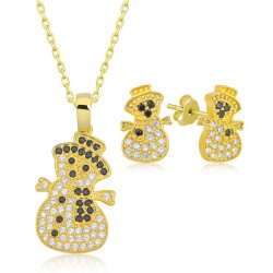 طقم رجل الثلج الفضي للسيدات - مجوهرات في آي بي