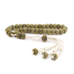 Silver Yellow Black Kazaziye Rosary - Vip Jewelry