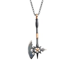 Single Sided Ax Men's Silver Necklace - Vip Jewelry