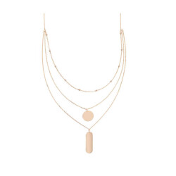 ثلاثة لوحة سلسلة قلادة فضية - مجوهرات في آي بي