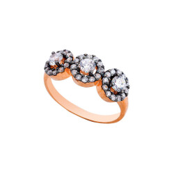 Tria Anturaj Diamond Mounted Silver Ring - Vip Jewelry