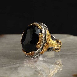 Zircon Stone Rhodium Plated 925 Sterling Silver Men's Ring - Vip Jewelry