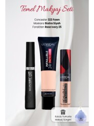 Loreal Paris 32H Matte Foundation 25, Than Concealer 323, Telescopic Lift Extra Black And Makeup Sponge Blue - Vip Cosmetica