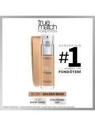 L'Oréal Paris Foundation True Match W3 Golden Beige - Vip Cosmetica