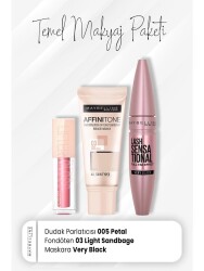 Maybelline New York Affinitone Foundation 03, Full Fan Mascara Very Black And Lip Gloss 005 Petal - Vip Cosmetica
