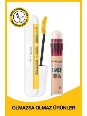 Maybelline New York Curl Bounce Mascara And Eraser Multi Use Concealer 01 Light - 1