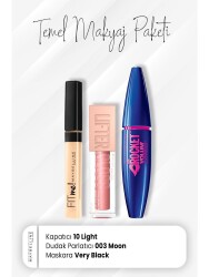 Maybelline New York Fit Me Concealer 10, Rocket Mascara Very Black And Lip Gloss 003 Moon - Vip Cosmetica