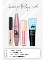 Maybelline New York Fit Me Concealer 20, Full Fan Mascara Very Black, Lip Gloss 005 Petal And Mattifying Base - Vip Cosmetica