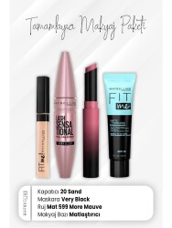 Maybelline New York Fit Me Concealer 20, Full Fan Mascara Very Black, Ultimatte Matte Lipstick 599 More Mauve And Mattifying - Vip Cosmetica